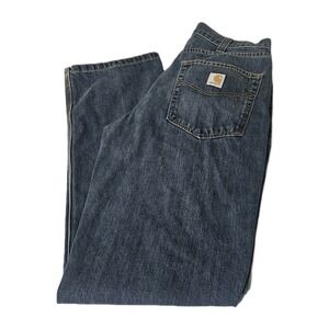 Carhartt 5-Pocket Jeans Mens 33x32 Blue Relaxed Fit Loose Everyday Work Chore